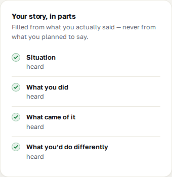 The parts of the story fill in from what you actually said